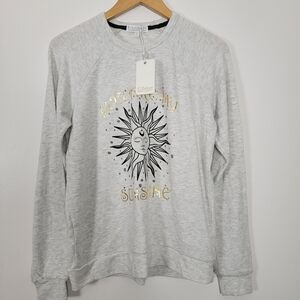 PJ Salvage Gray Sweatshirt Gold Foil My Sunshine Super Soft Cozy Medium
